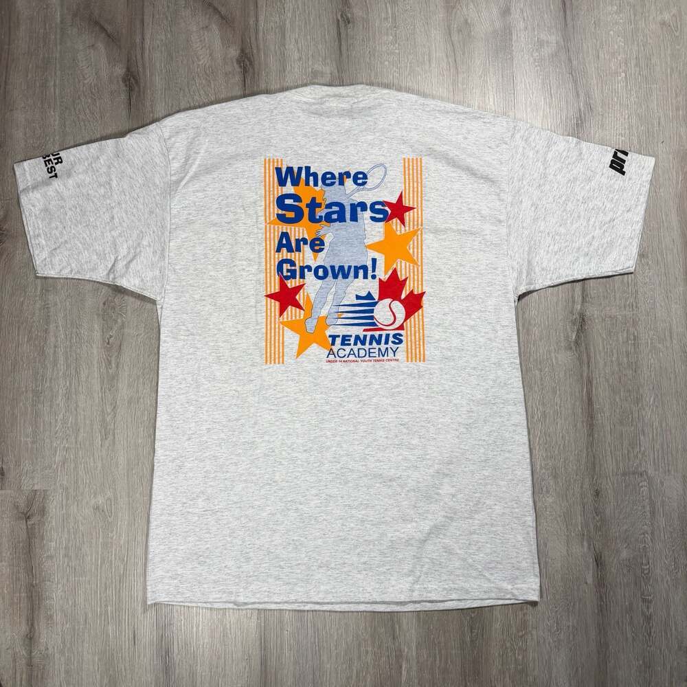 Mens Vintage 90s Adidas Tennis Academy Graphic T-Shirt Large